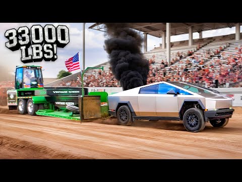 We Really Pissed Off the Crowd By Bringing a Cybertruck to a Tractor Pull!