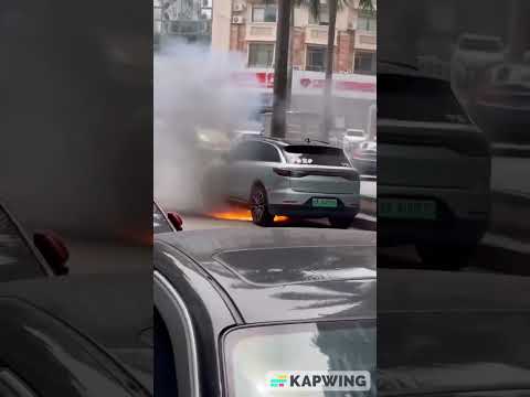 Shocking Footage: Electric Car Battery Ignites! | EV Fire Disaster
